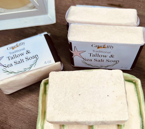 Tallow and sea salt soap bar