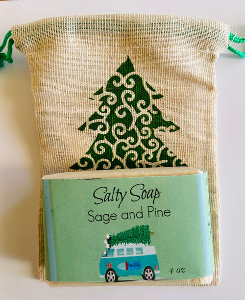 Sage and Pine soap in Holiday Bag