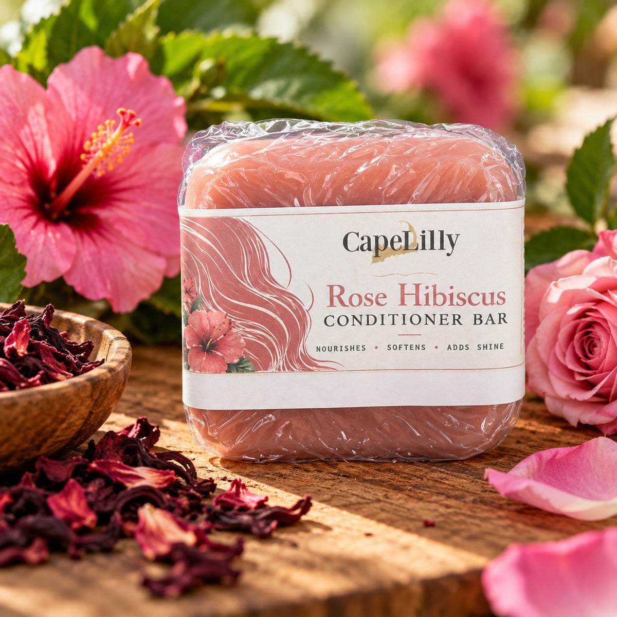 CapeLilly Rose Hibiscus conditioner bar