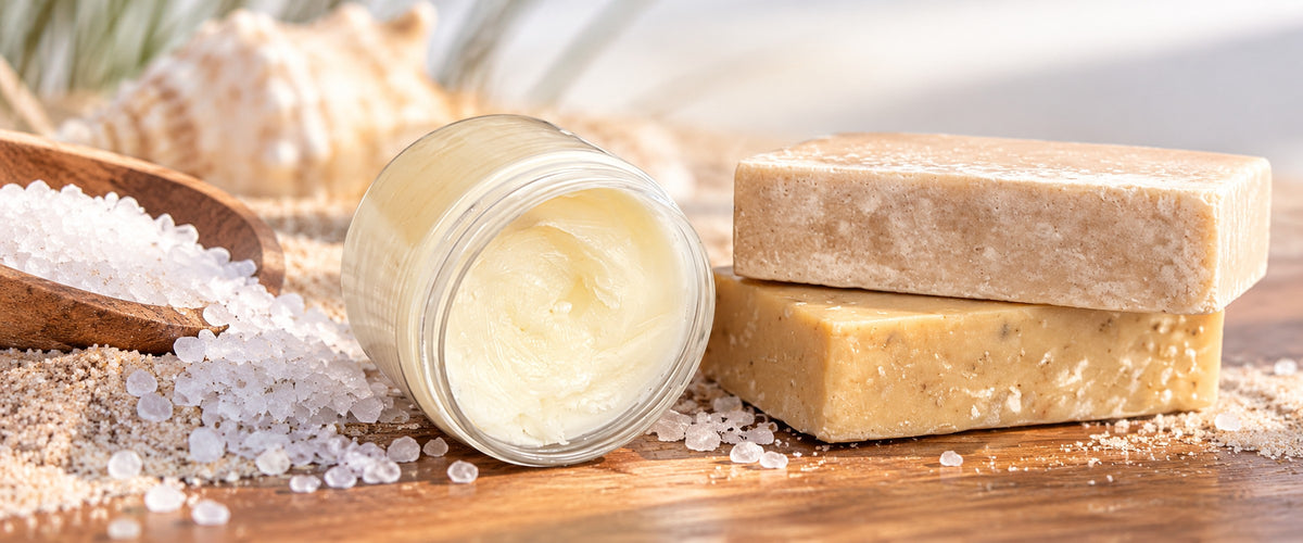 Cape Lilly sea salt soap bars and cream with mineral rich sea salt