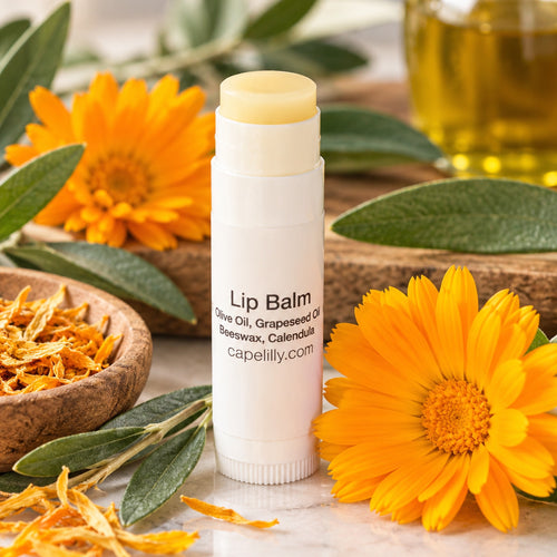 Cape Lilly Calendula Lip Balm with olive oil, grapeseed oil and beeswax
