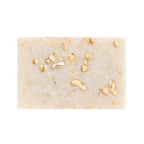 Cape Lilly Colloidal Oatmeal sea salt soap, unwrapped bar with oat flakes