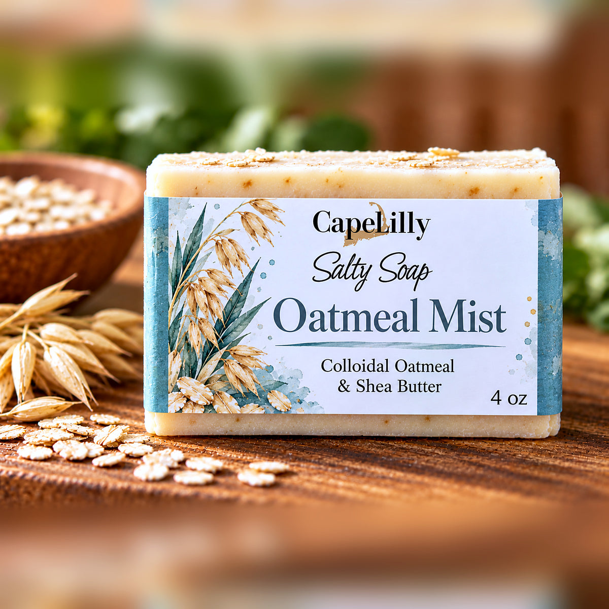 Cape Lilly Oatmeal Mist sea salt soap with colloidal oatmeal and shea butter, 4 oz