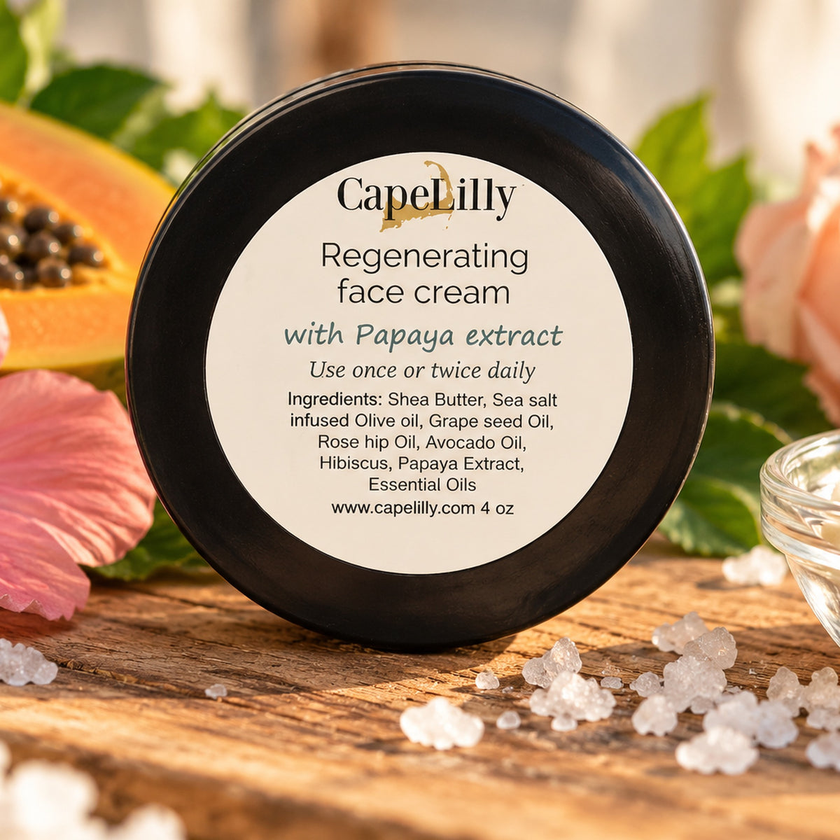 Cape Lilly Renewing Face Cream with Papaya Extract, 4 oz