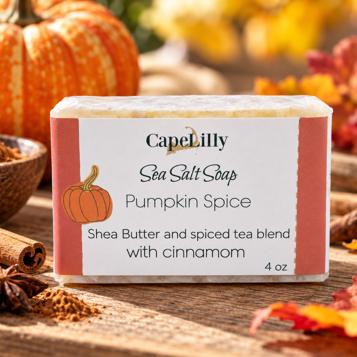 CapeLilly Pumpkin Spice sea salt soap