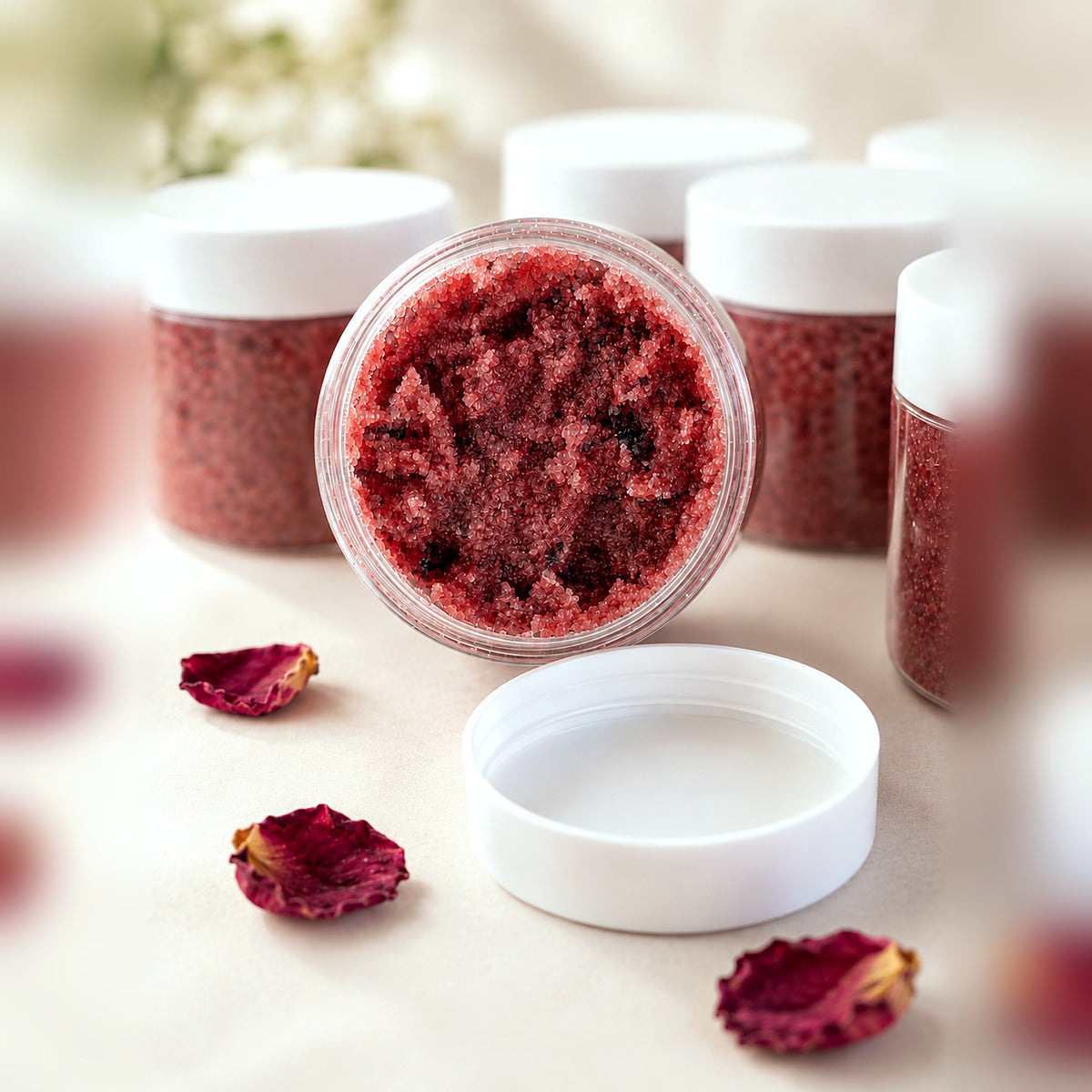 Cape Lilly rose hibiscus salted face scrub, Instant Change