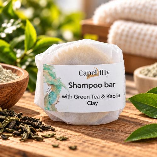 CapeLilly shampoo bar with green tea and kaolin clay