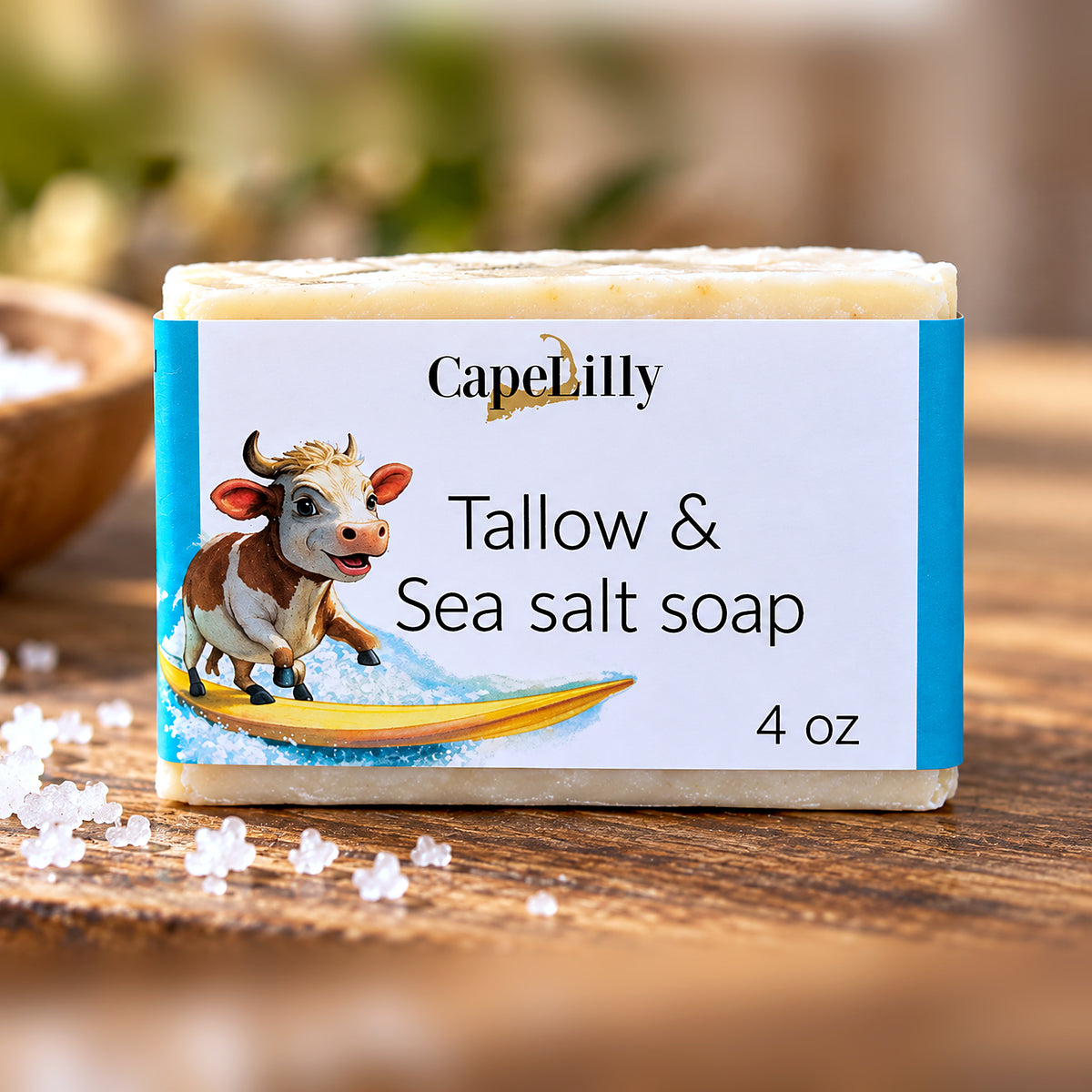 Cape Lilly tallow and sea salt soap bar, 4 oz